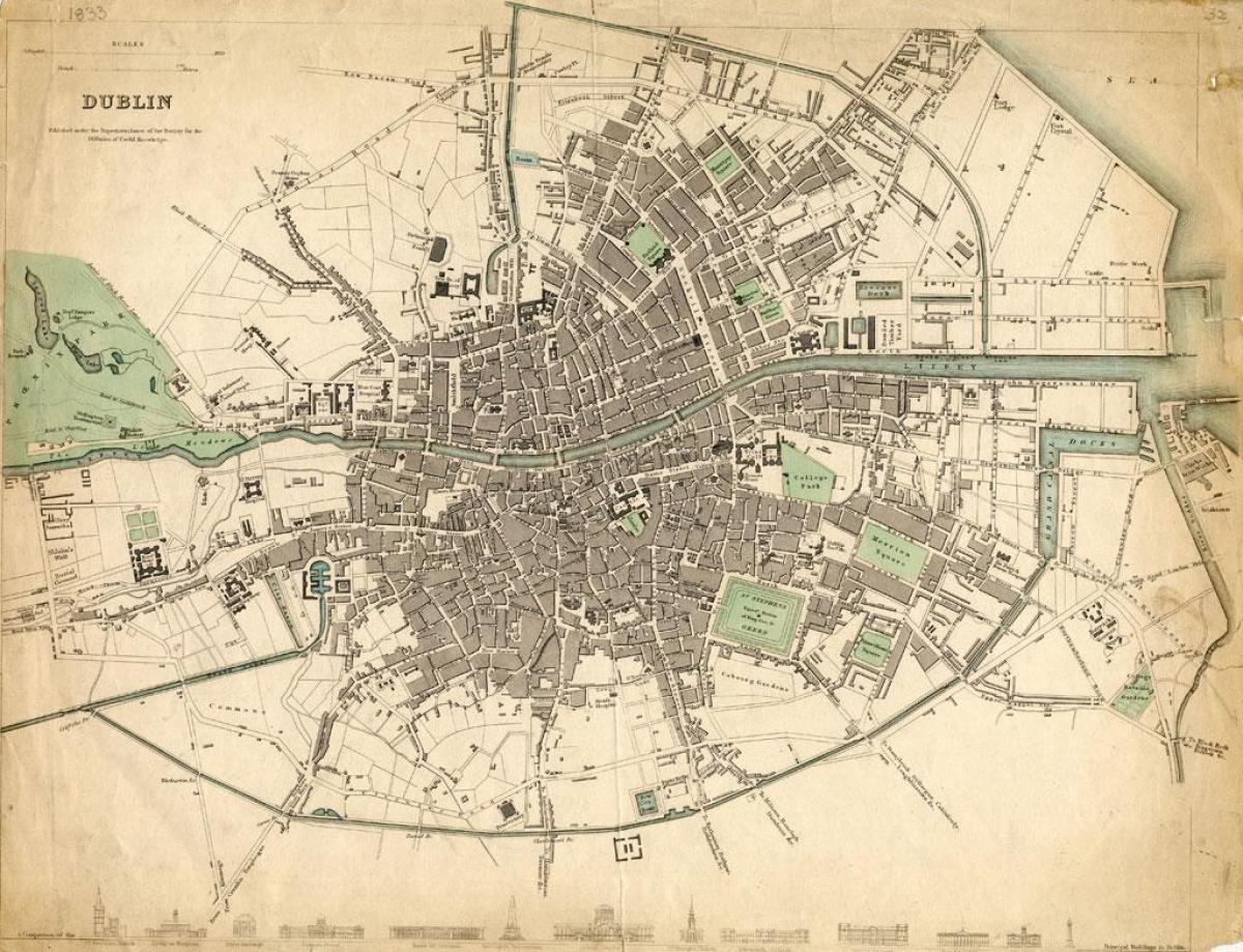 Karte von Dublin, 1916