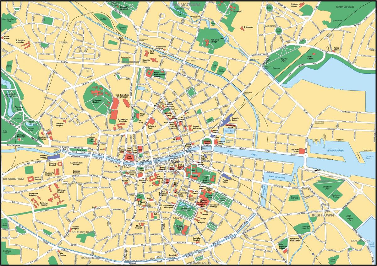 Dublin auf einer Karte