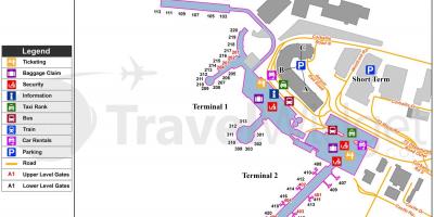 Dublin airport-map - Karte von Flughafen Dublin (Irland)