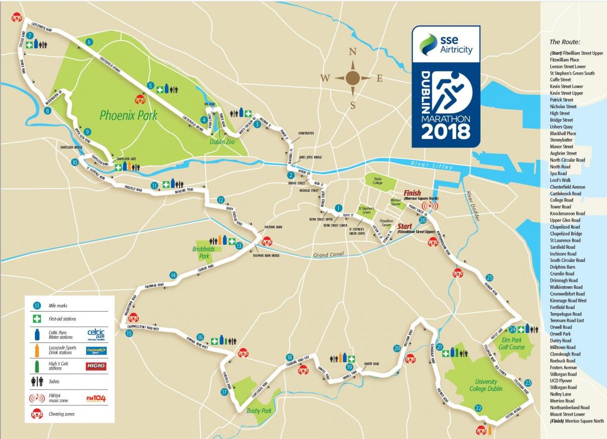 Dublin city marathon route anzeigen