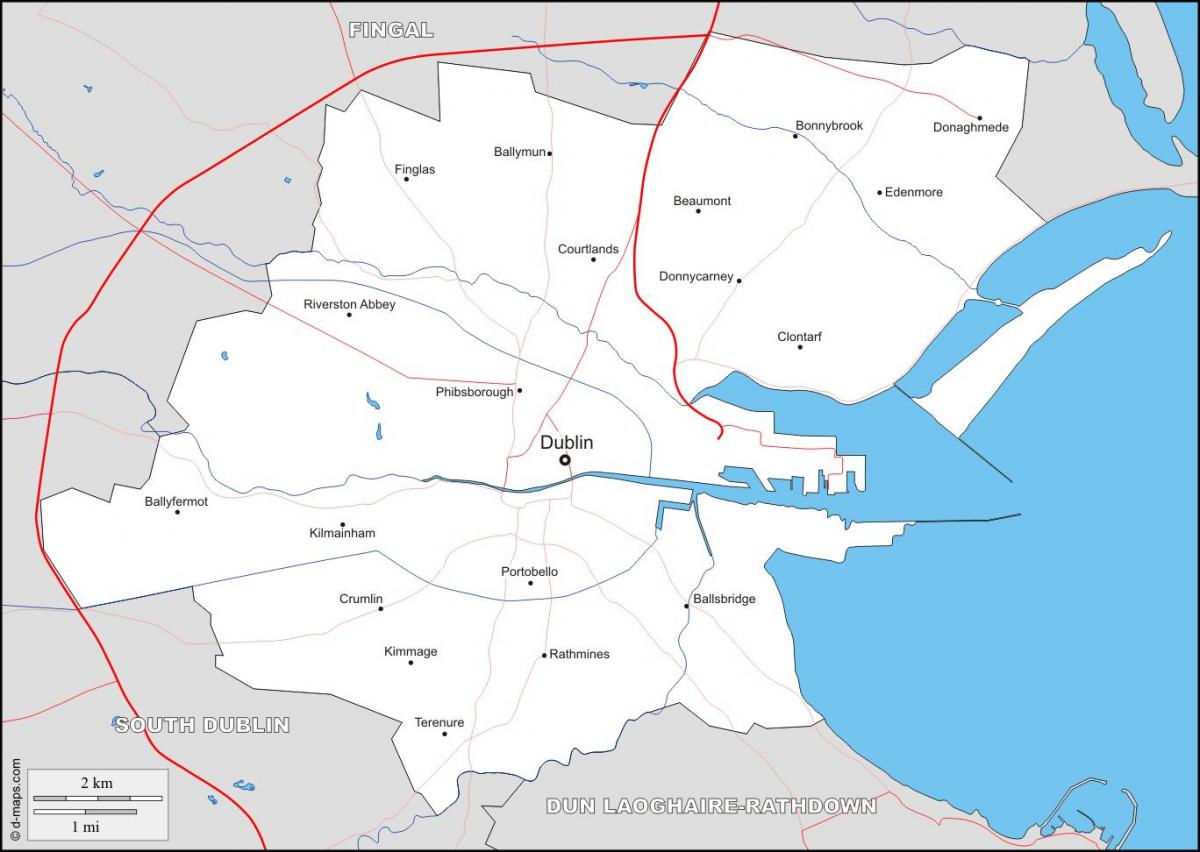 Karte von Dublin-Nachbarschaften
