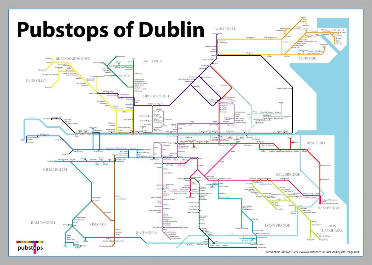 Karte von Dublin pubs