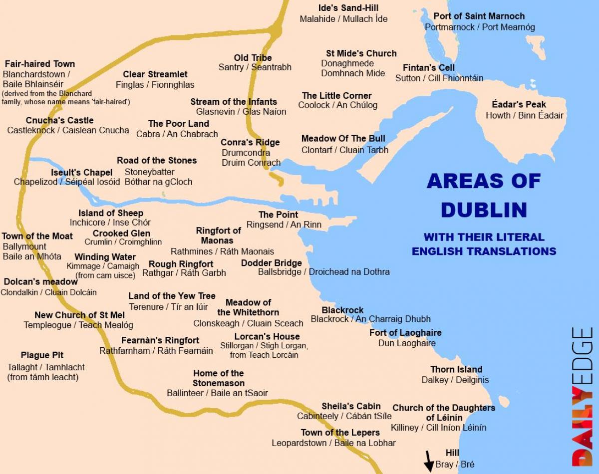 Karte von Dublin Vororten