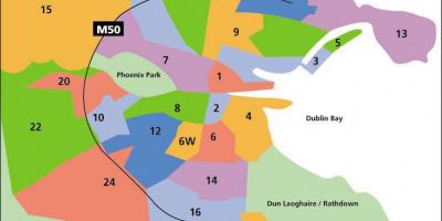 Karte von Dublin Bereichen